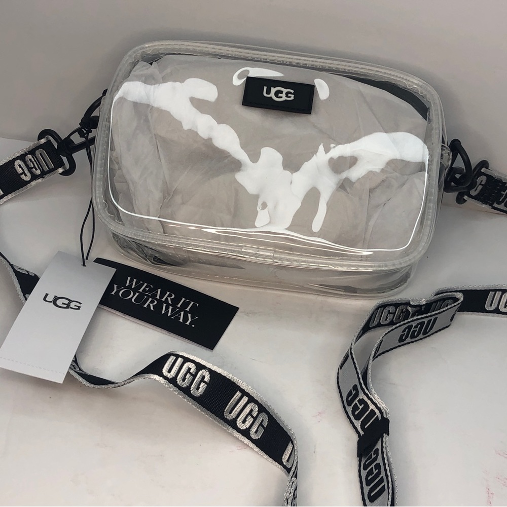 UGG Black and Clear Janey II Transparent Crossbody Belt-bag Clutch - Picture 11 of 11